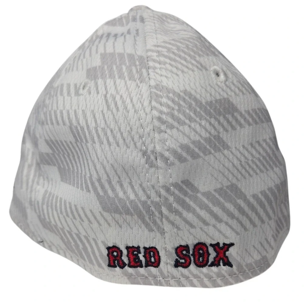 Boston Red Sox New Era 39THIRTY‎ CHILD YOUTH Stretch Fit Hat White Gray MLB NEW